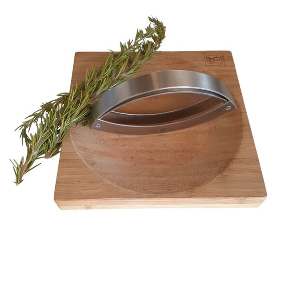 Zwilling J.A. Henckels Mincing Set Bamboo Herb Board Rocking Knife & Pestle 3 pc - Picture 3 of 11